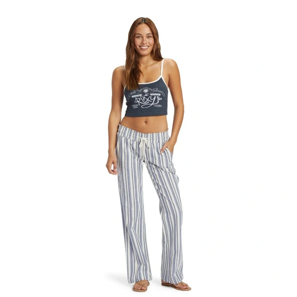 New Roxy Oceanside pants cotton linen beachy 
Surf Women XXL - Picture 2 of 8